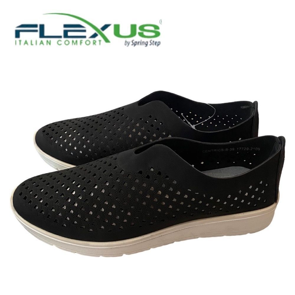 FLEXUS by SPRING STEP Centrics Black Slip-On Shoes Sneakers NEW 7.5 8